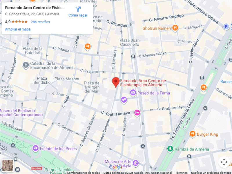 Ubicación de Fernando Arco Centro de Fisioterapia en Almería